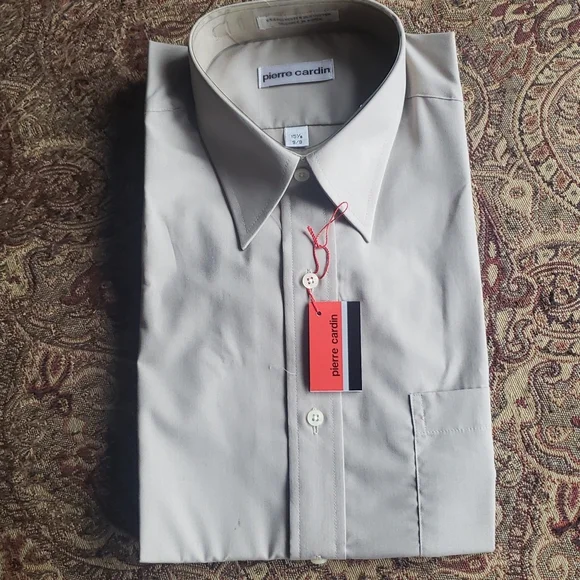 pierre cardin short sleeve dress shirts Pierre Cardin Multicolour Striped Linen Short Sleeve Shirt Size 16